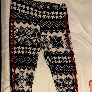 Multicolored Winter time leggings. From Walmart. They are a size large as well.